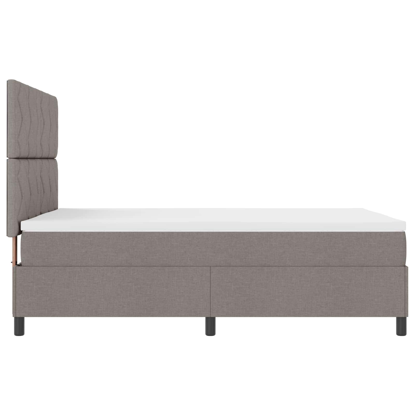 Lit à ressorts avec matelas avec LED Taupe 160 x 200 cm tissu - XIOS
