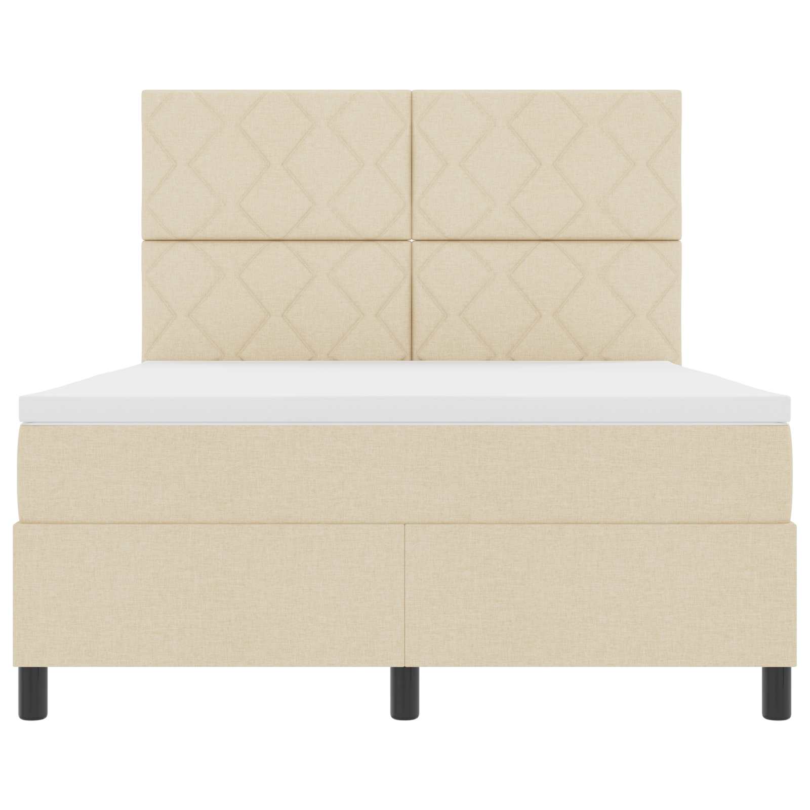 Lit à ressorts avec matelas Crème 160 x 200 cm tissu - XIOS