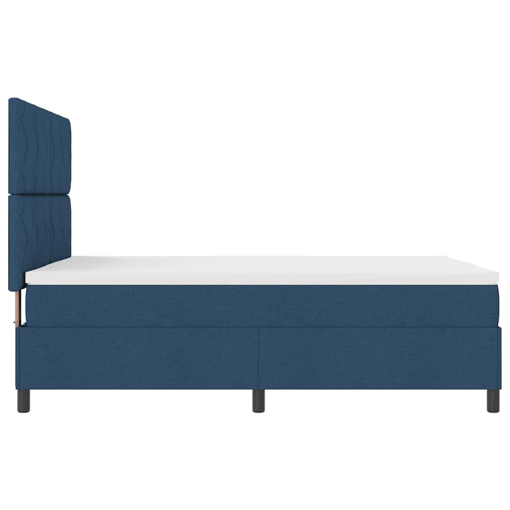 Lit à ressorts avec matelas Bleu 160 x 200 cm tissu - XIOS