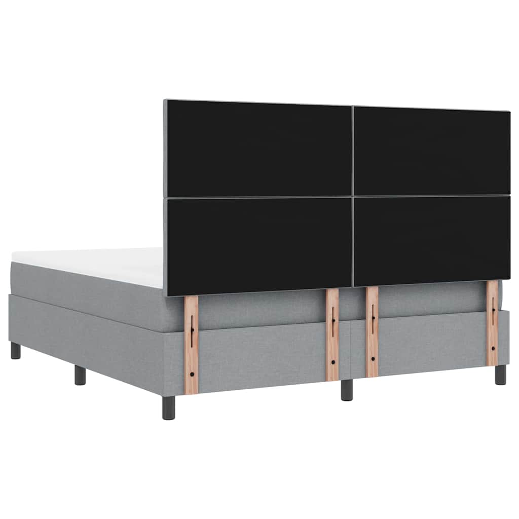 Lit à ressorts avec matelas Gris clair 180 x 200 cm tissu - XIOS
