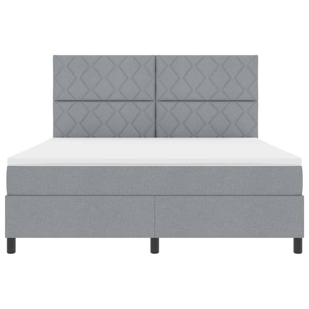Lit à ressorts avec matelas Gris clair 180 x 200 cm tissu - XIOS