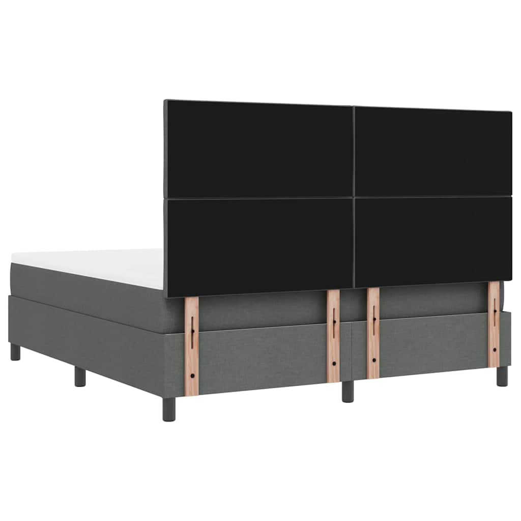 Lit à ressorts avec matelas Gris foncé 180 x 200 cm tissu - XIOS