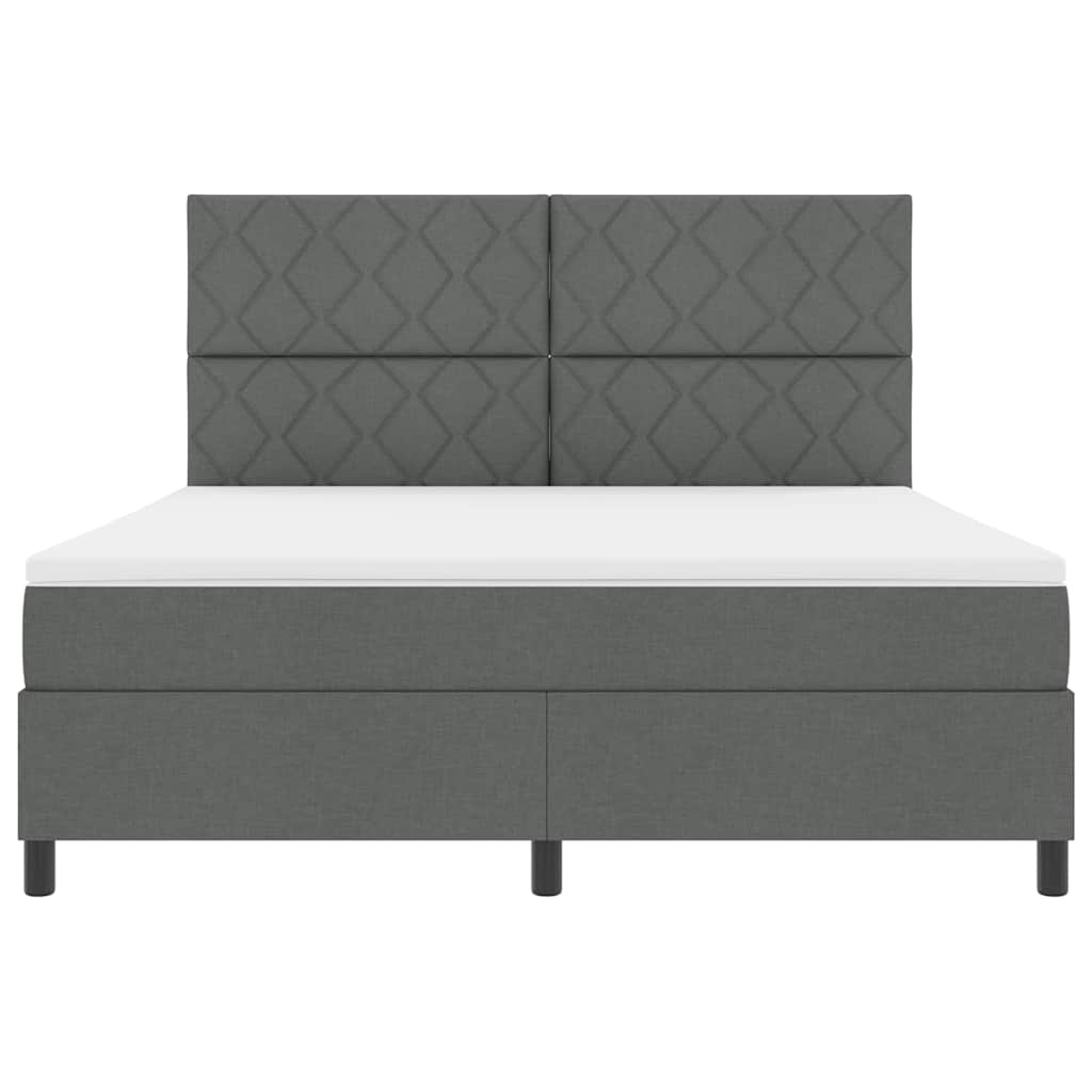 Lit à ressorts avec matelas Gris foncé 180 x 200 cm tissu - XIOS