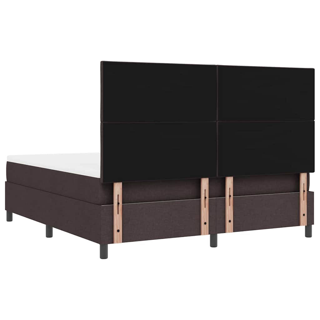 Lit à ressorts avec matelas Marron foncé 180 x 200 cm tissu - XIOS