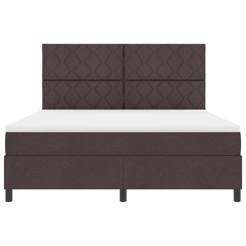 Lit à ressorts avec matelas Marron foncé 180 x 200 cm tissu - XIOS