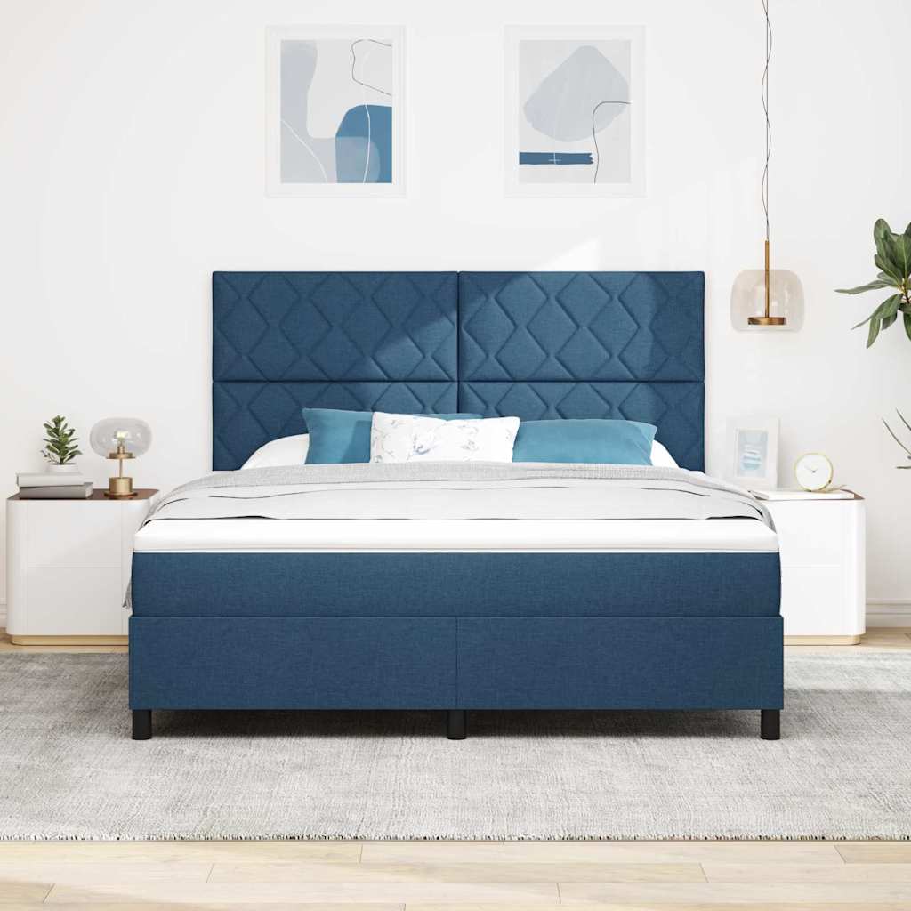 Lit à ressorts avec matelas Bleu 180 x 200 cm tissu - XIOS
