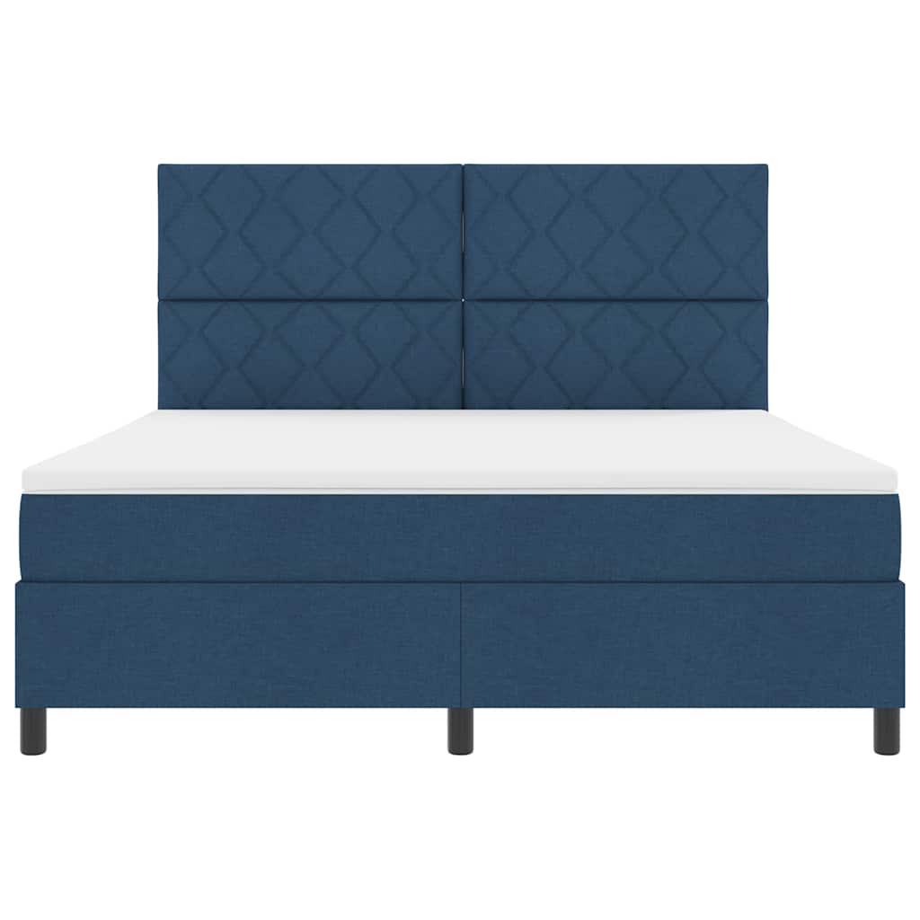 Lit à ressorts avec matelas Bleu 180 x 200 cm tissu - XIOS