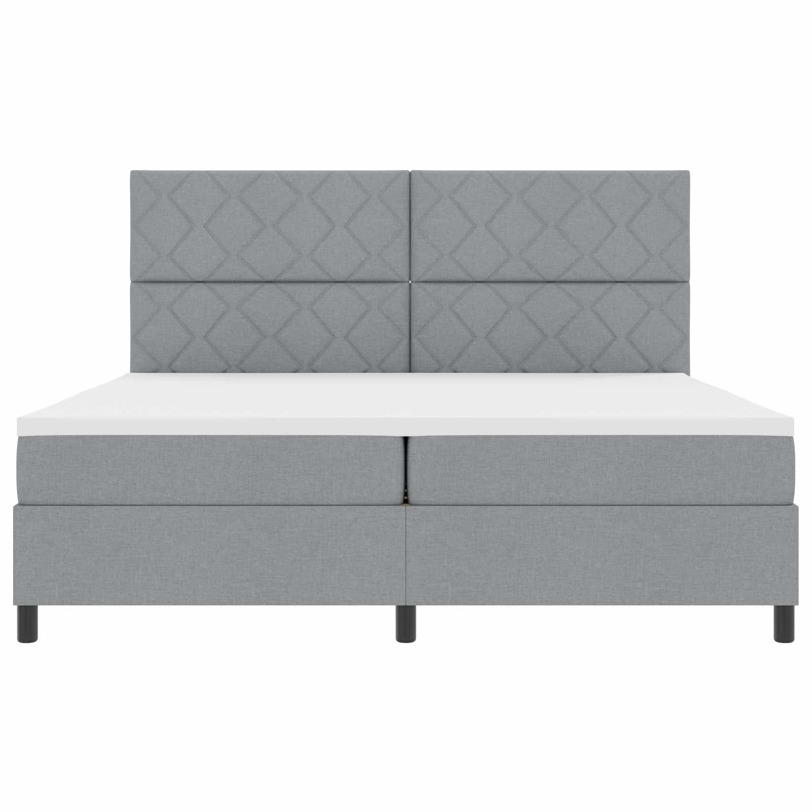 Lit à ressorts avec matelas Gris clair 200 x 200 cm tissu - XIOS