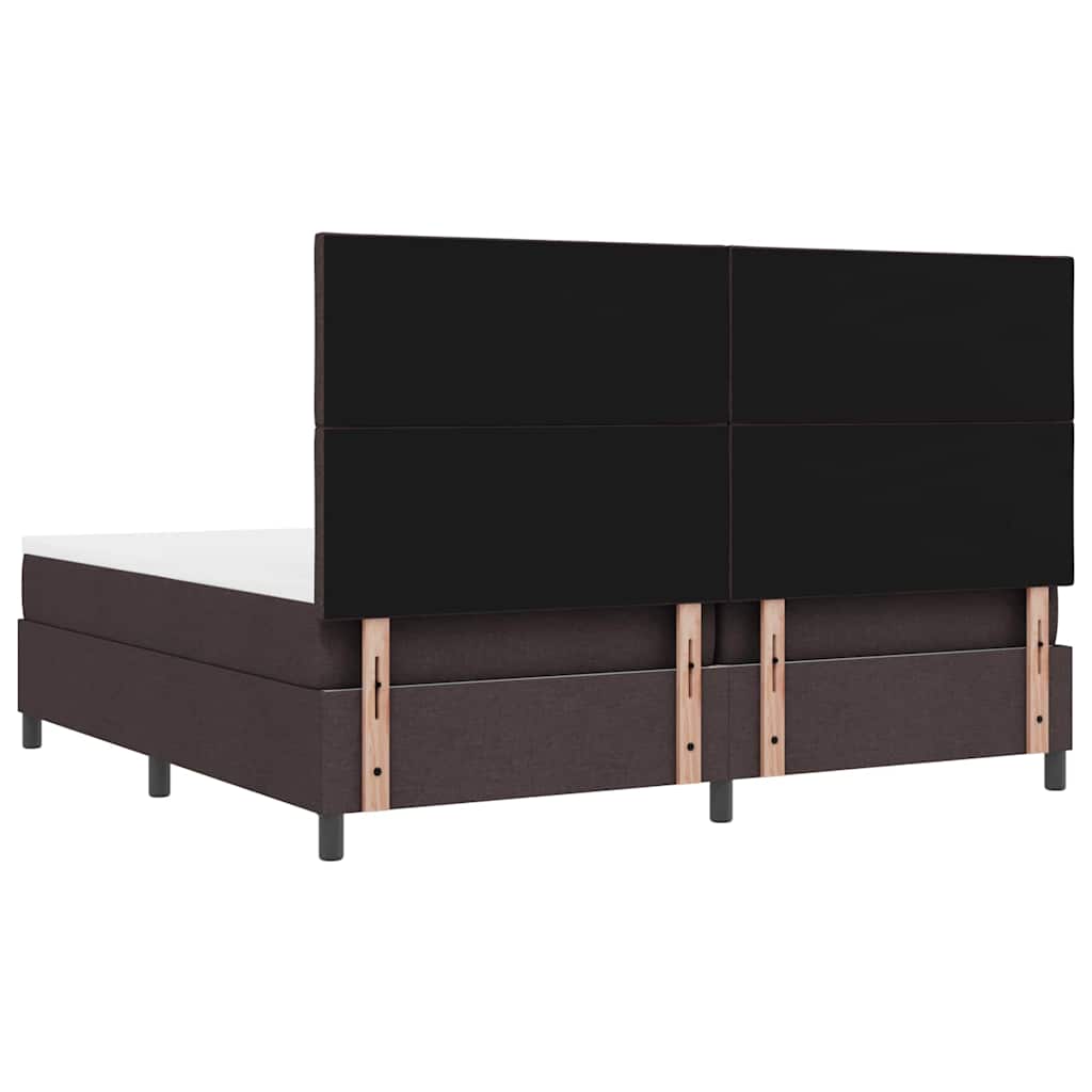 Lit à ressorts avec matelas Marron foncé 200 x 200 cm tissu - XIOS