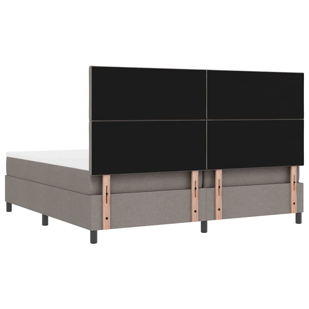 Lit à ressorts avec matelas Taupe 200 x 200 cm tissu - XIOS