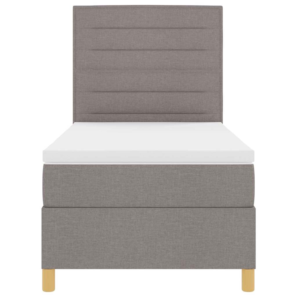 Lit à ressort LED avec matelas Taupe 100 x 200 cm tissu - XIOS