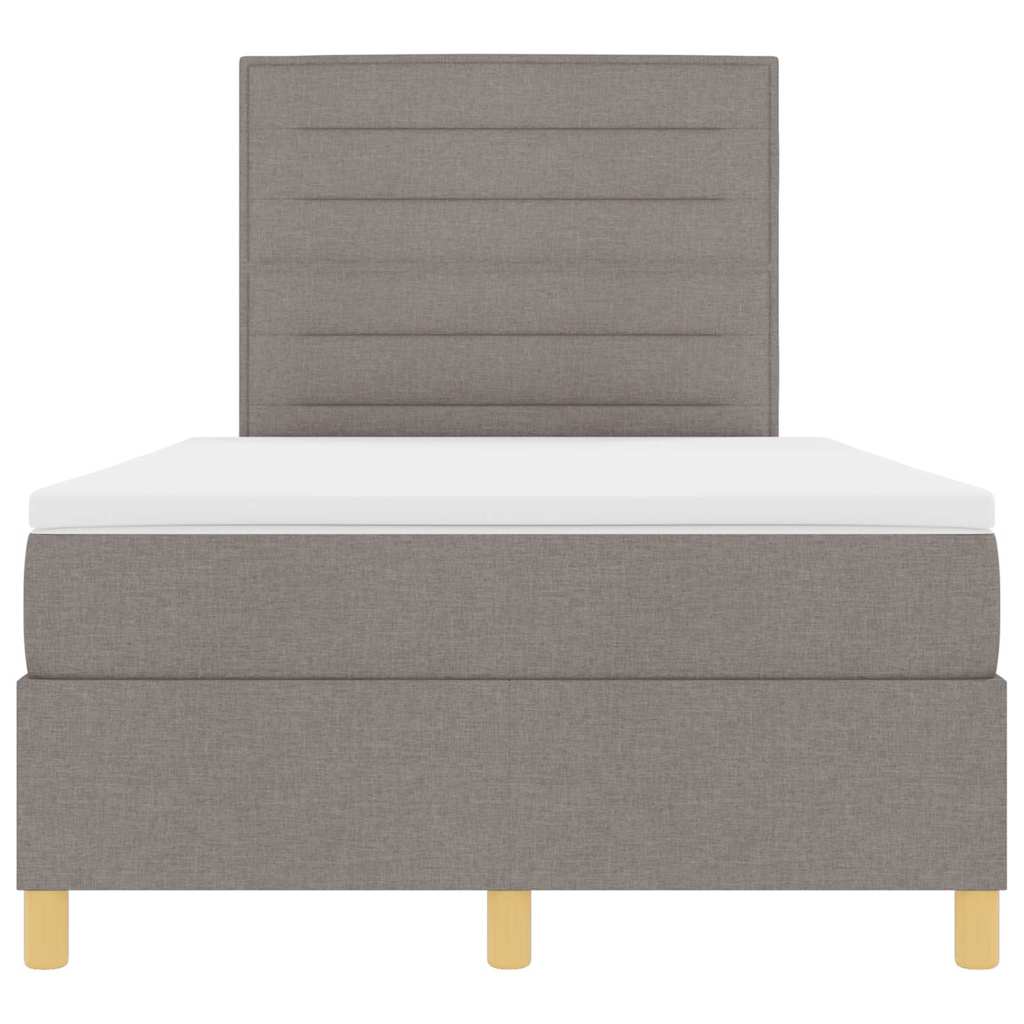 Lit à ressort LED avec matelas Taupe 120 x 190 cm tissu - XIOS