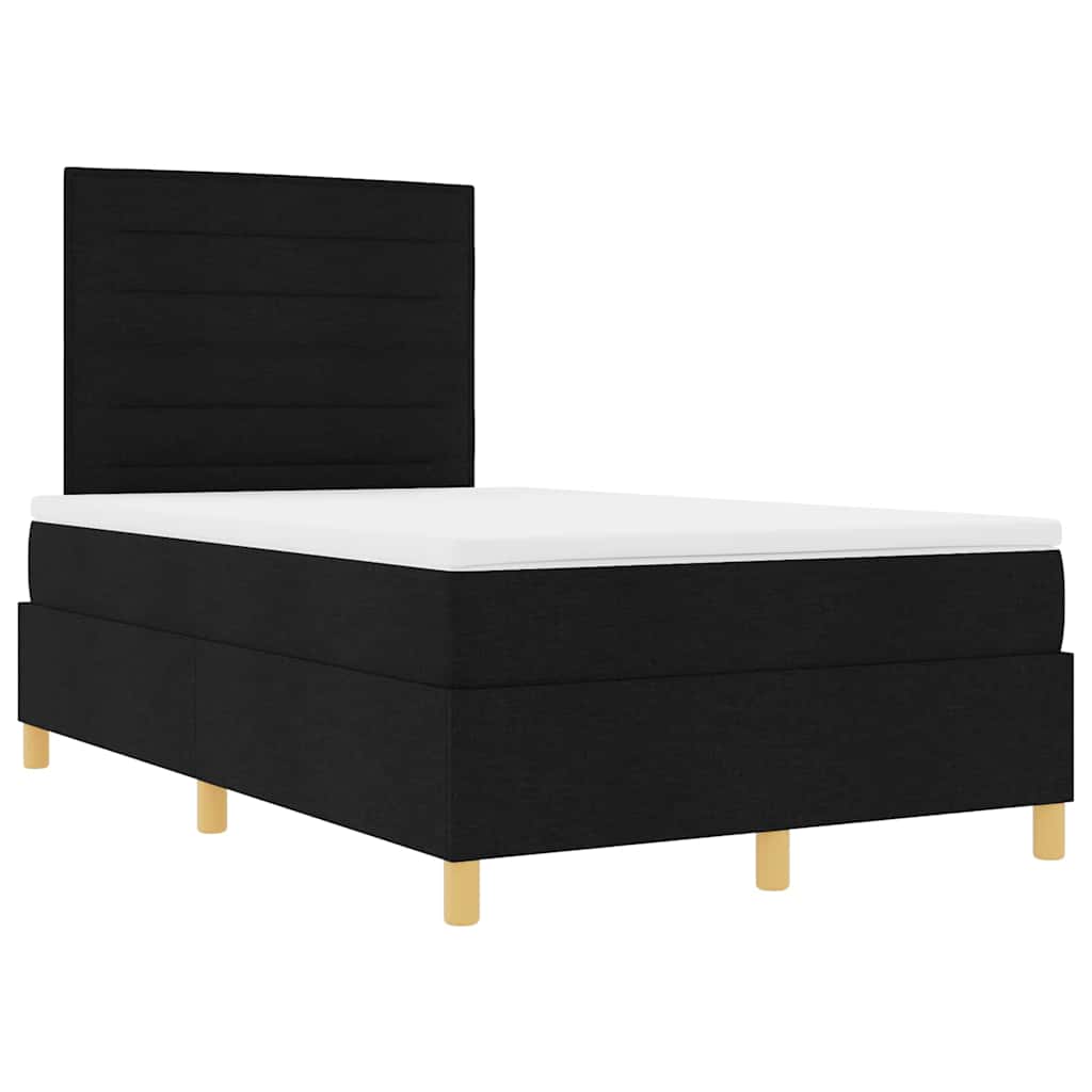 Lit à ressort LED avec matelas Noir 120 x 200 cm tissu - XIOS