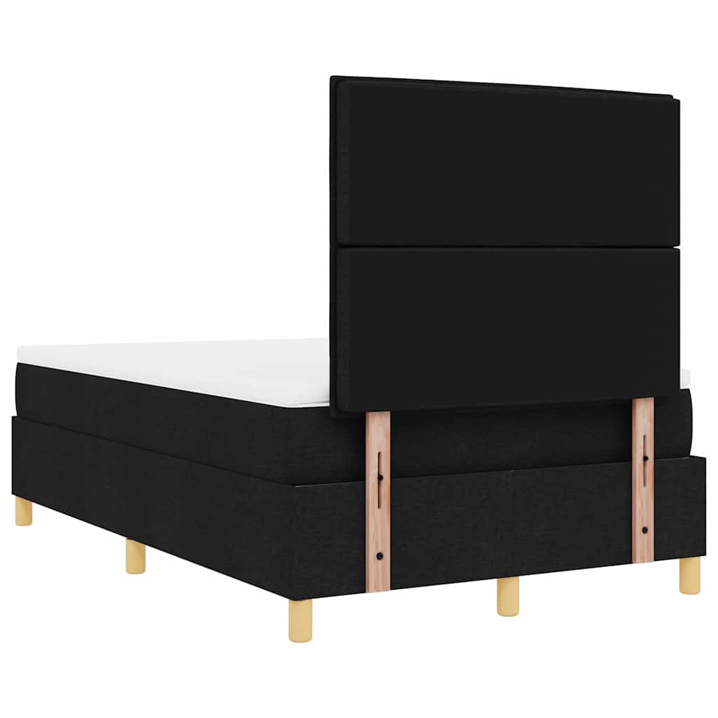 Lit à ressort LED avec matelas Noir 120 x 200 cm tissu - XIOS