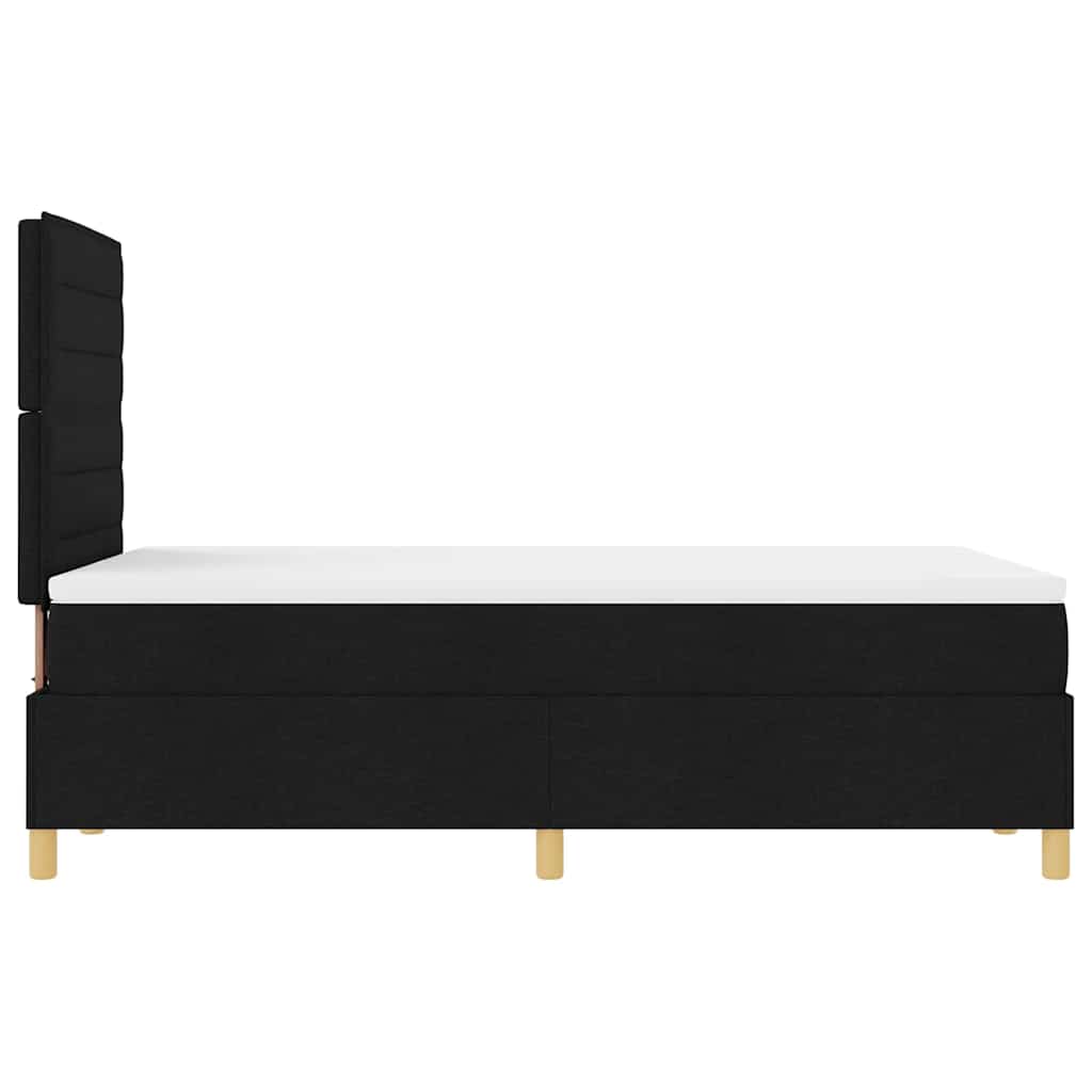 Lit à ressort LED avec matelas Noir 120 x 200 cm tissu - XIOS