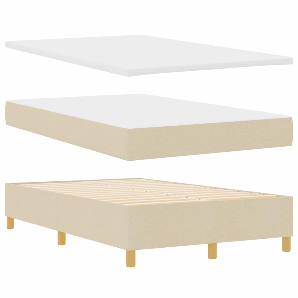 Lit à ressort LED avec matelas Crème 120 x 200 cm tissu - XIOS