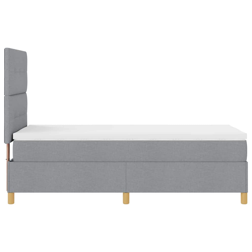 Lit à ressort LED avec tête de lit Gris clair 80 x 200 cm tissu - XIOS