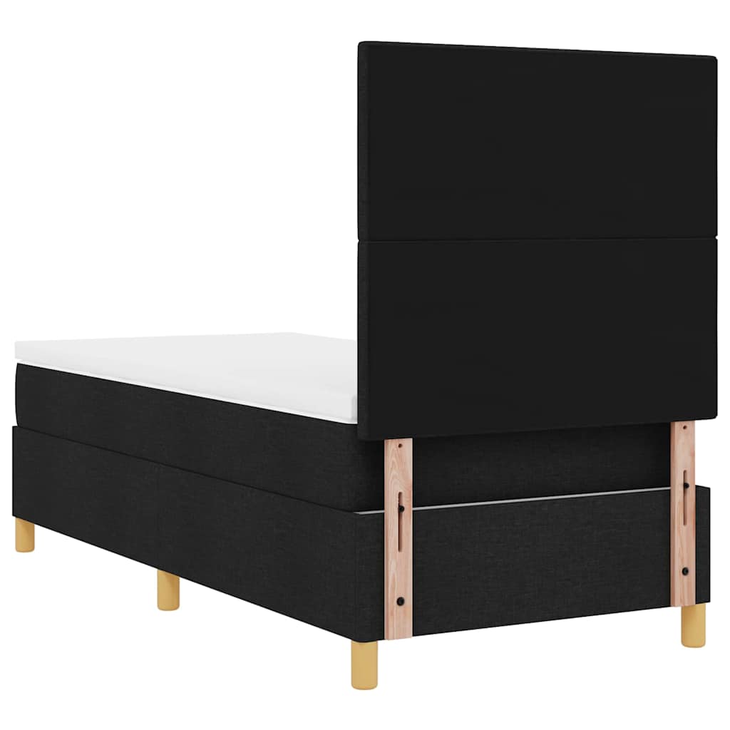 Lit à ressort LED avec tête de lit Noir 100 x 200 cm tissu - XIOS