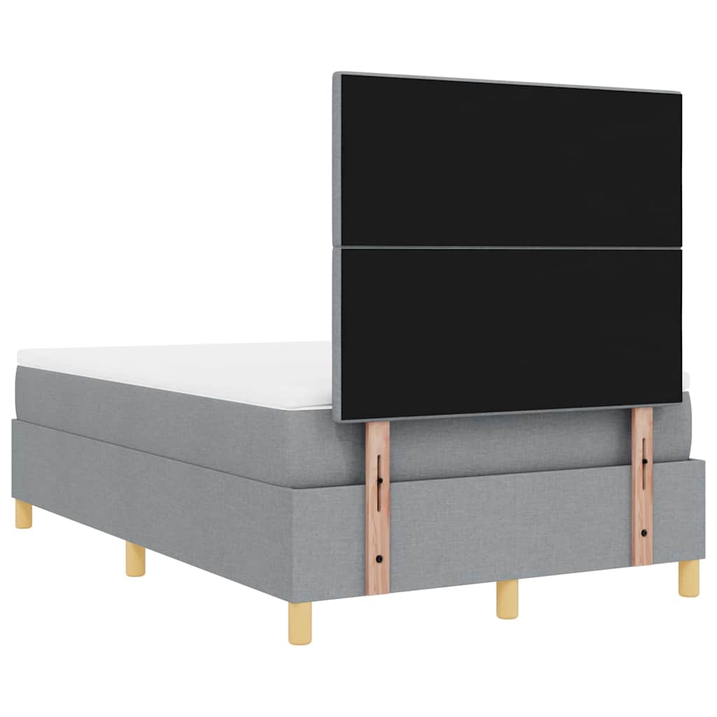 Lit à ressort LED Gris clair 120 x 190 cm tissu