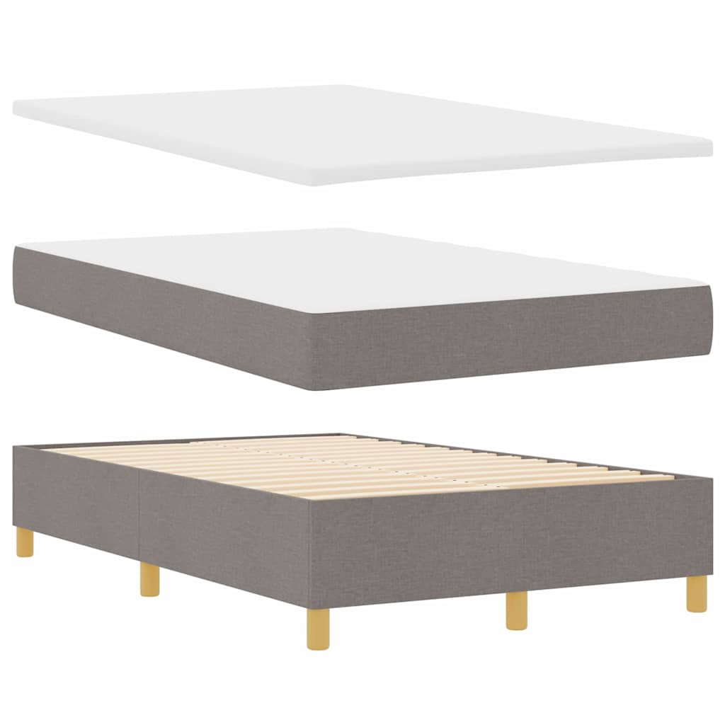 Lit à ressort LED avec tête de lit Taupe 120 x 190 cm tissu