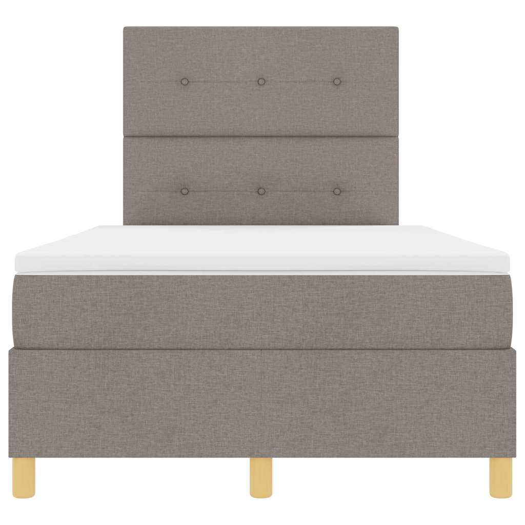 Lit à ressort LED avec tête de lit Taupe 120 x 190 cm tissu
