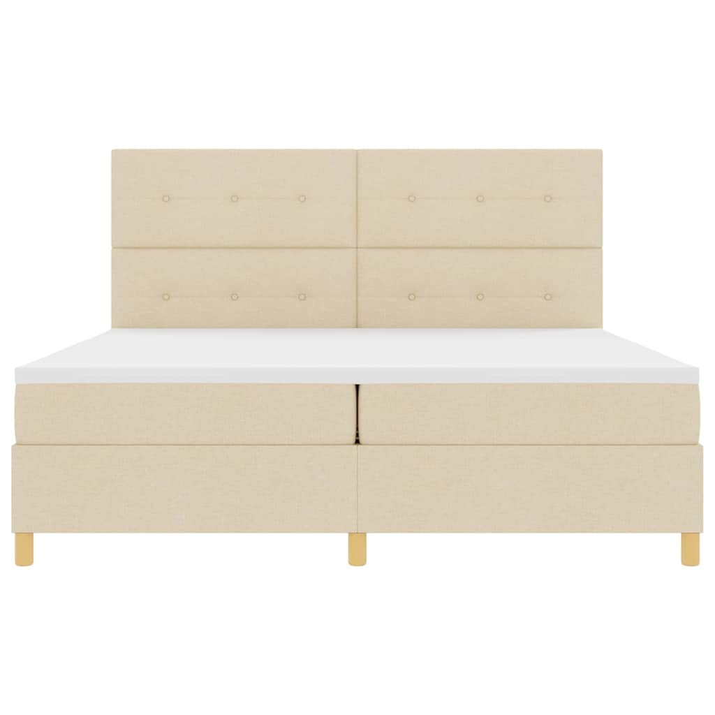 Lit à ressort LED avec matelas Crème 200 x 200 cm tissu - XIOS