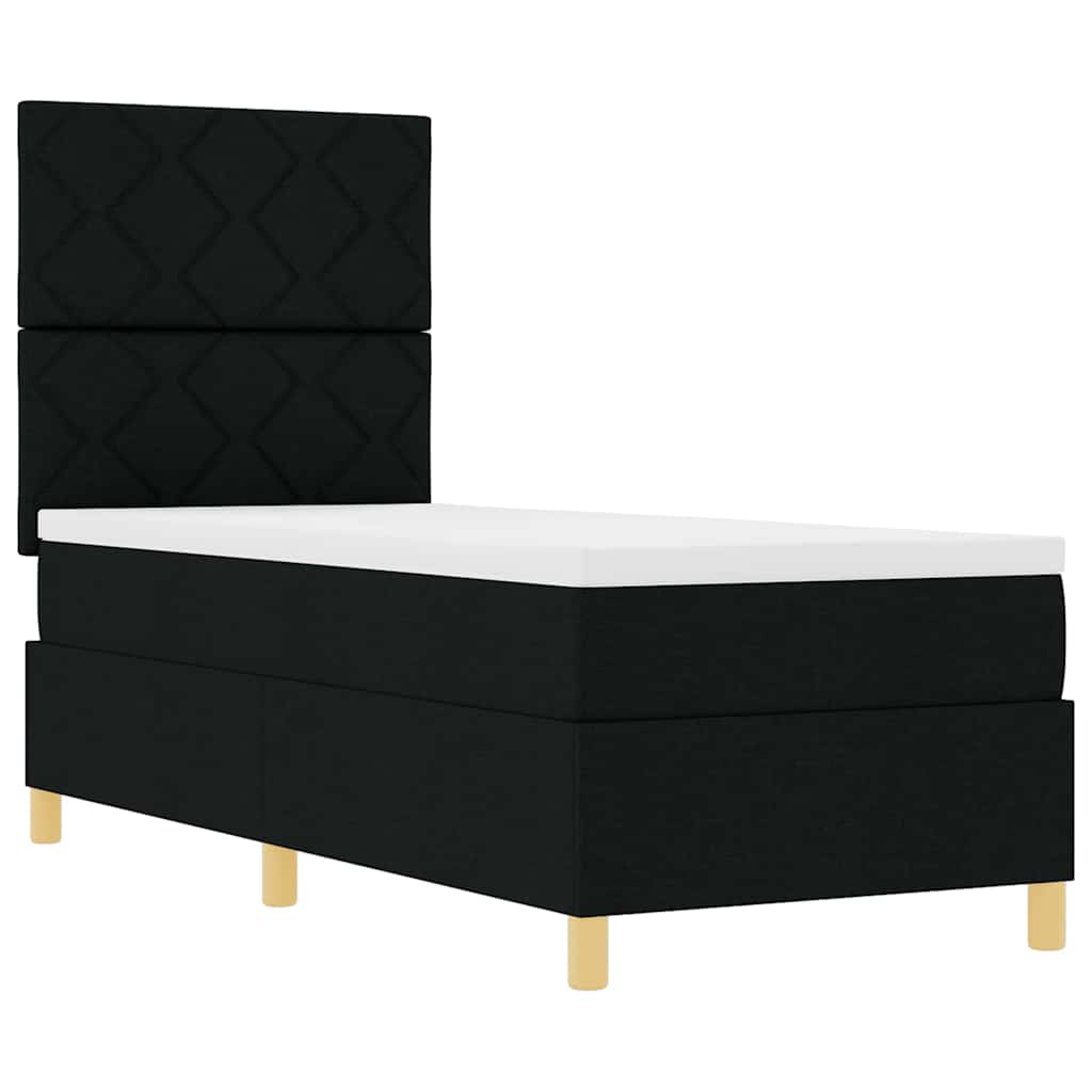Lit à ressort LED avec matelas Noir 80 x 200 cm tissu - XIOS