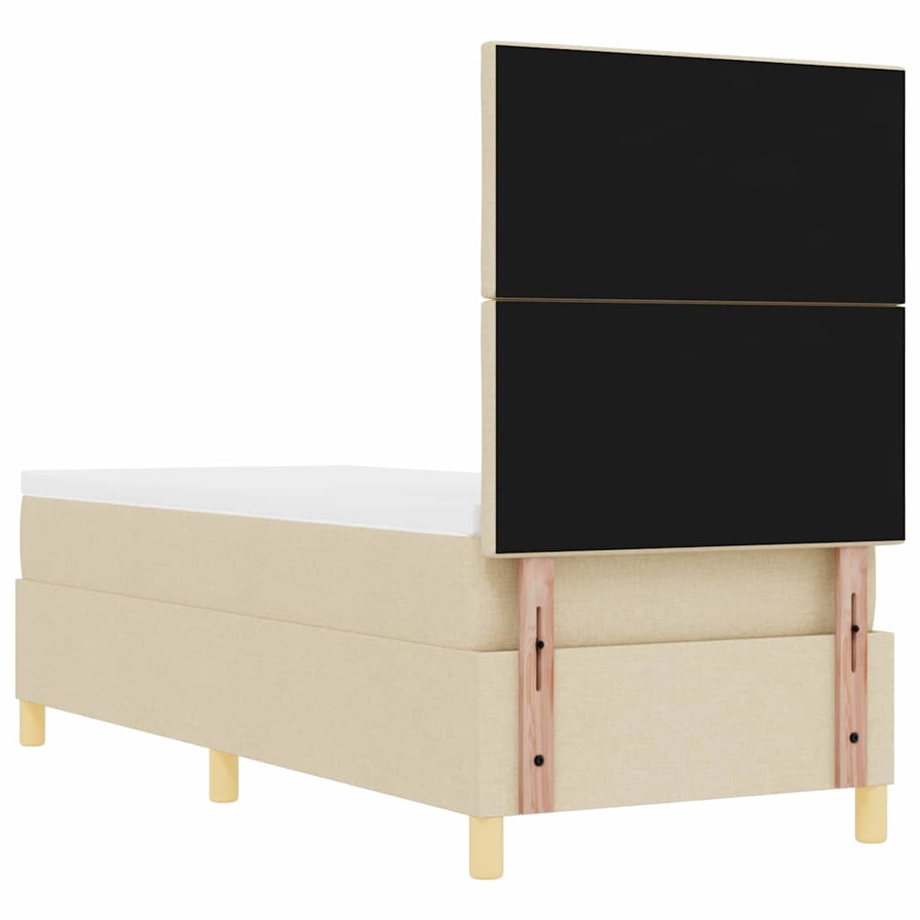 Lit à ressorts avec matelas Crème 80 x 200 cm tissu - XIOS