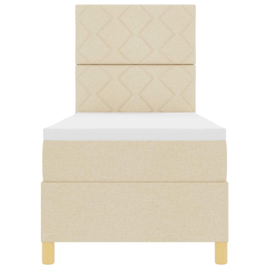 Lit à ressorts avec matelas Crème 80 x 200 cm tissu - XIOS