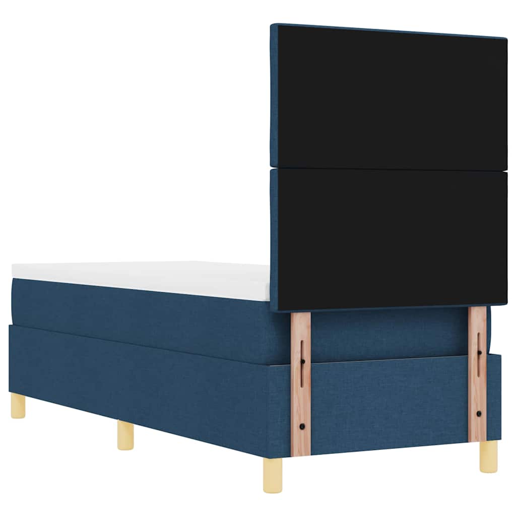 Lit à ressorts avec matelas Bleu 80 x 200 cm tissu - XIOS