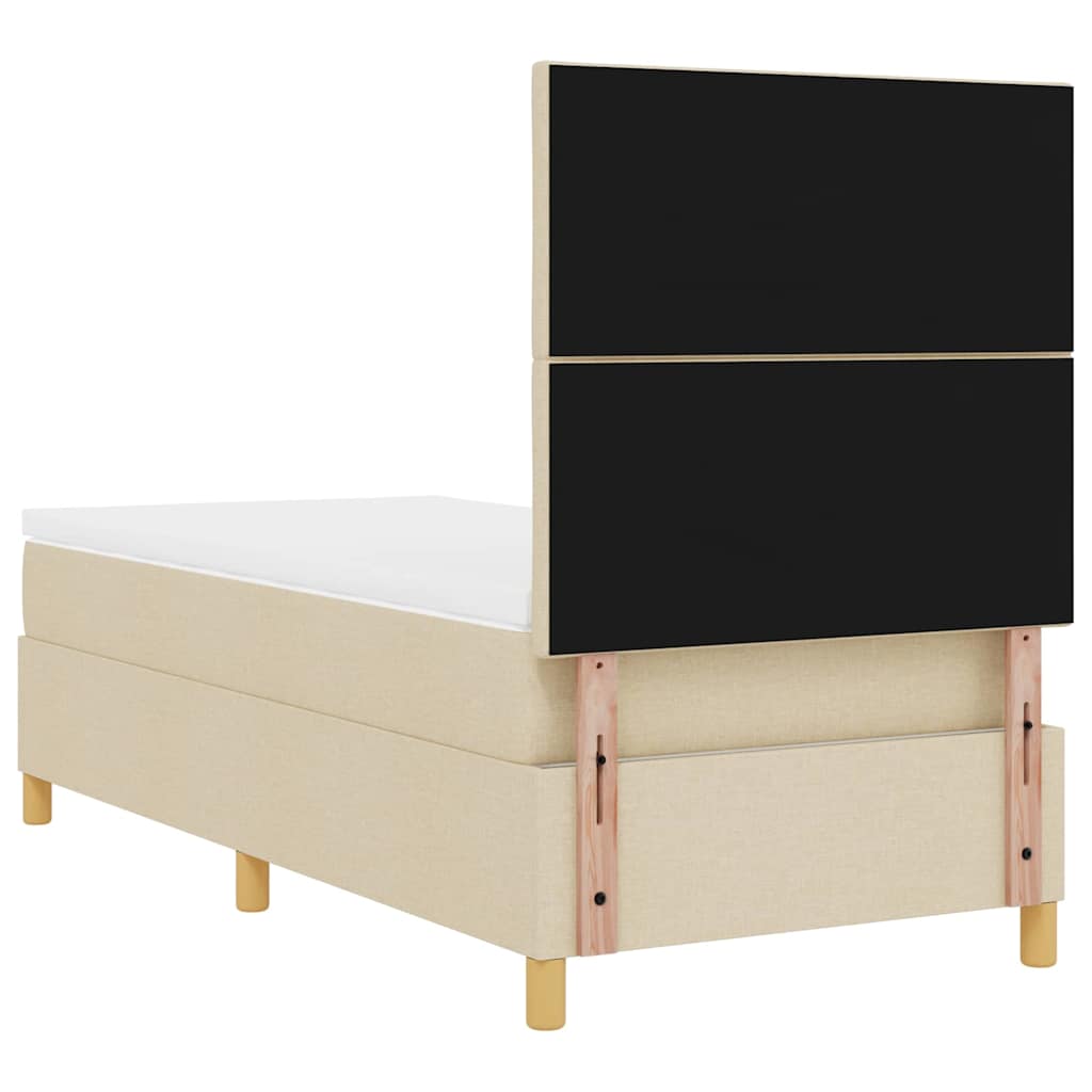 Lit à ressort LED avec tête de lit Crème 90 x 200 cm tissu - XIOS Store SNC