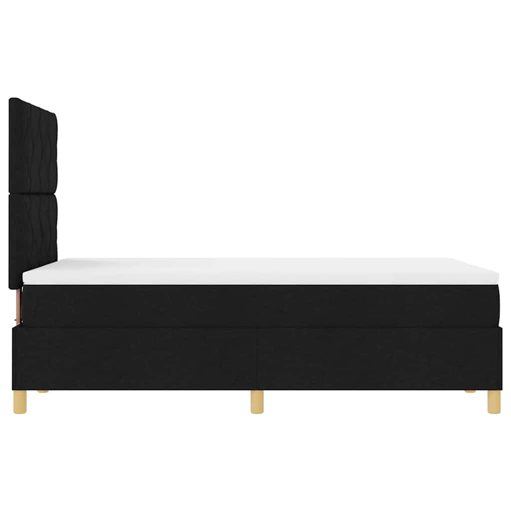 Lit à ressort LED avec tête de lit Noir 120 x 190 cm tissu - XIOS