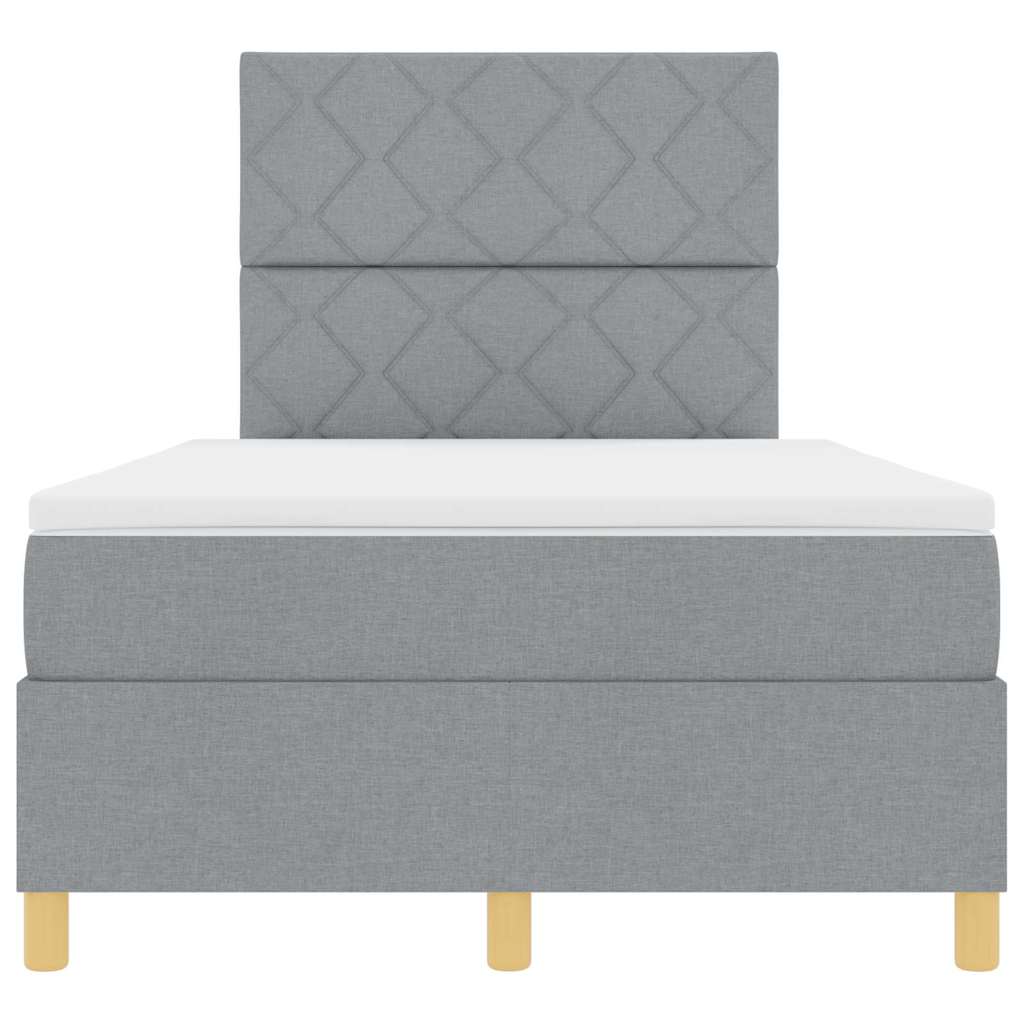 Lit à ressort LED avec matelas Gris clair 120 x 200 cm tissu - XIOS