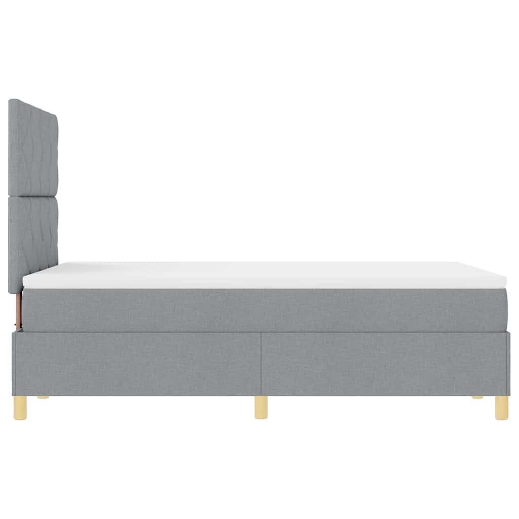 Lit à ressort LED avec matelas Gris clair 120 x 200 cm tissu - XIOS