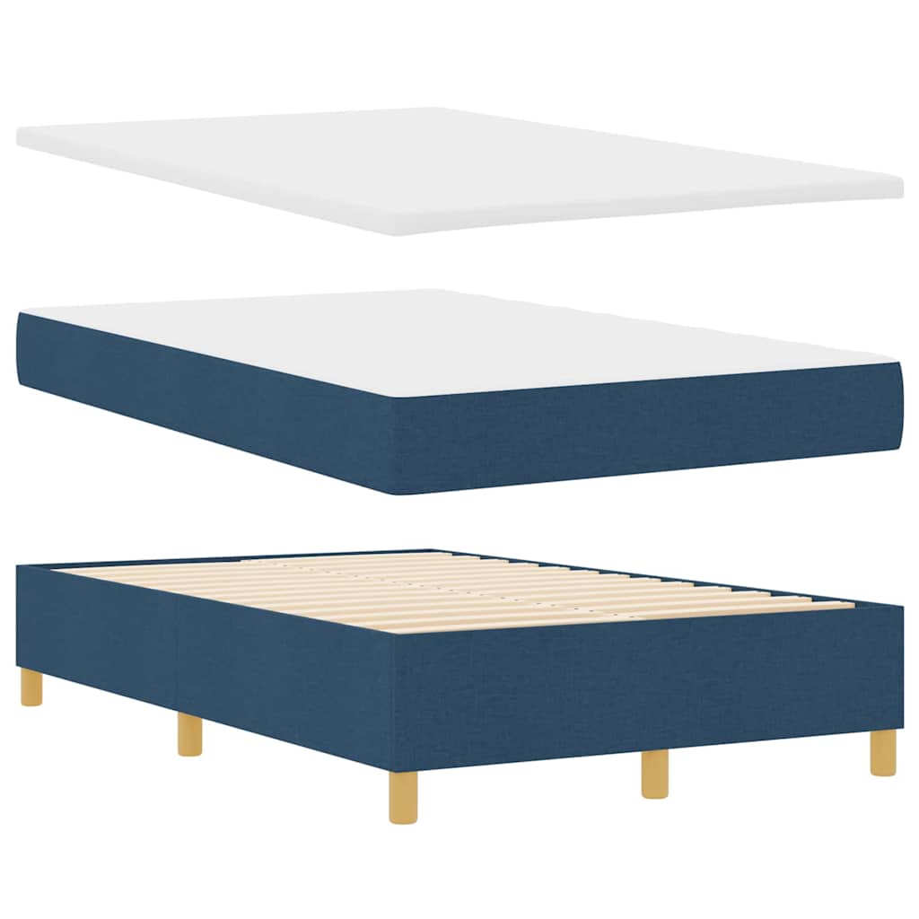 Lit à ressorts avec matelas Bleu 120 x 200 cm tissu - XIOS