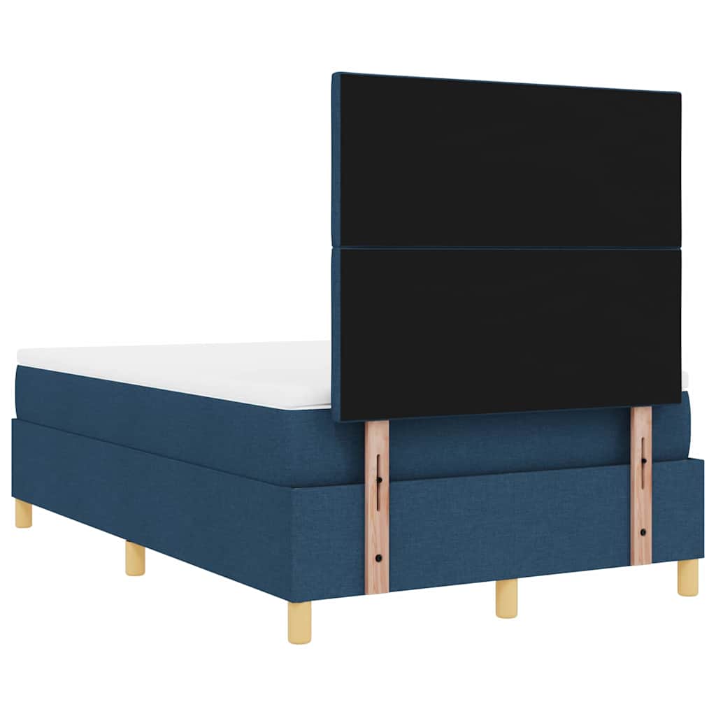 Lit à ressorts avec matelas Bleu 120 x 200 cm tissu - XIOS