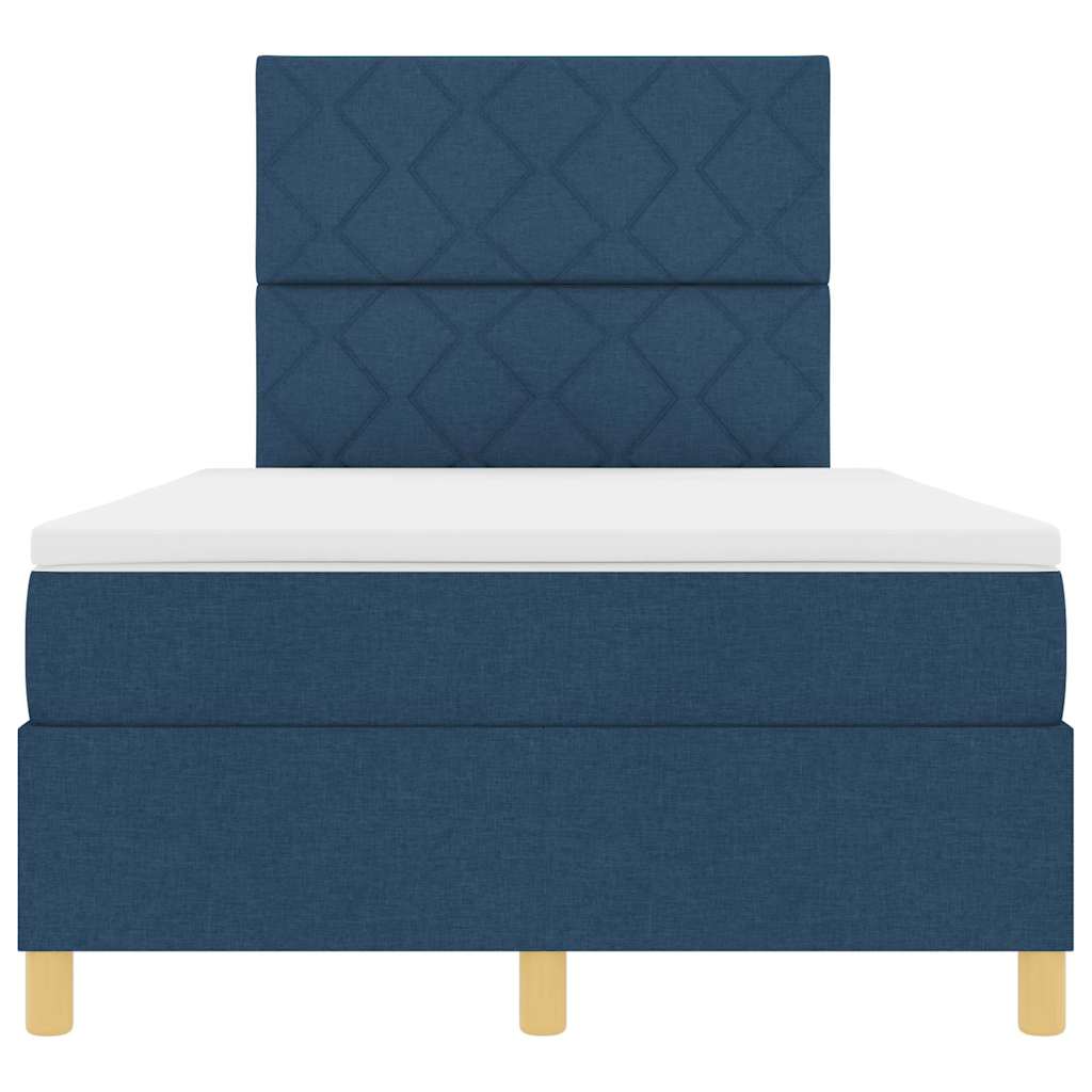 Lit à ressorts avec matelas Bleu 120 x 200 cm tissu - XIOS