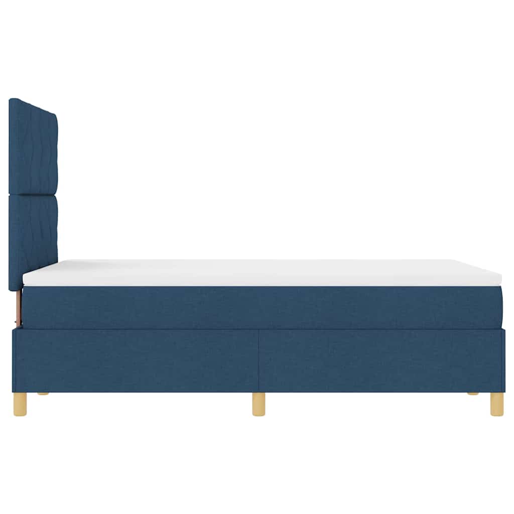 Lit à ressorts avec matelas Bleu 120 x 200 cm tissu - XIOS