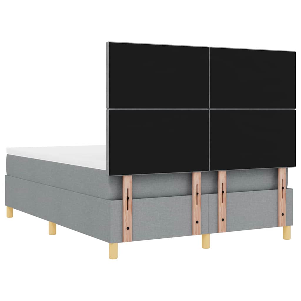Lit à ressorts avec matelas Gris clair 140 x 190 cm tissu - XIOS