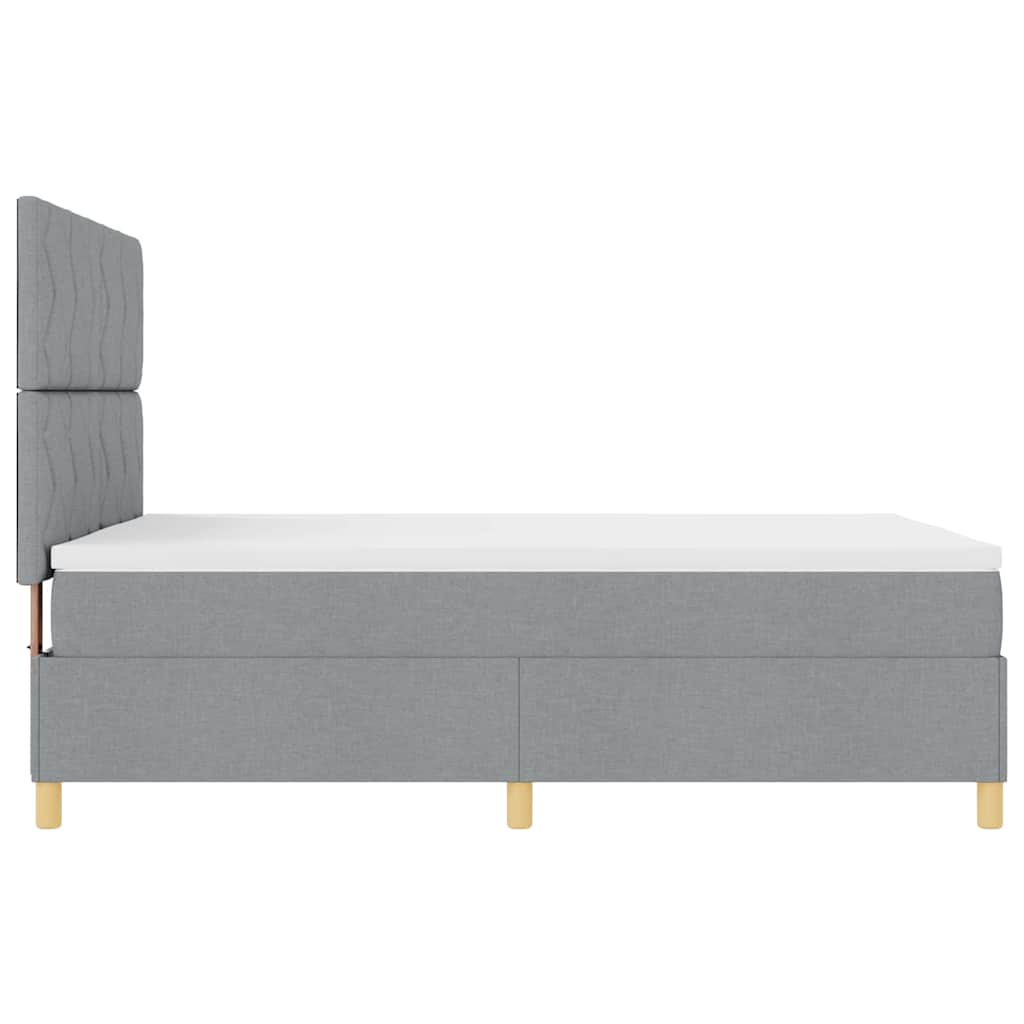 Lit à ressorts avec matelas Gris clair 140 x 190 cm tissu - XIOS