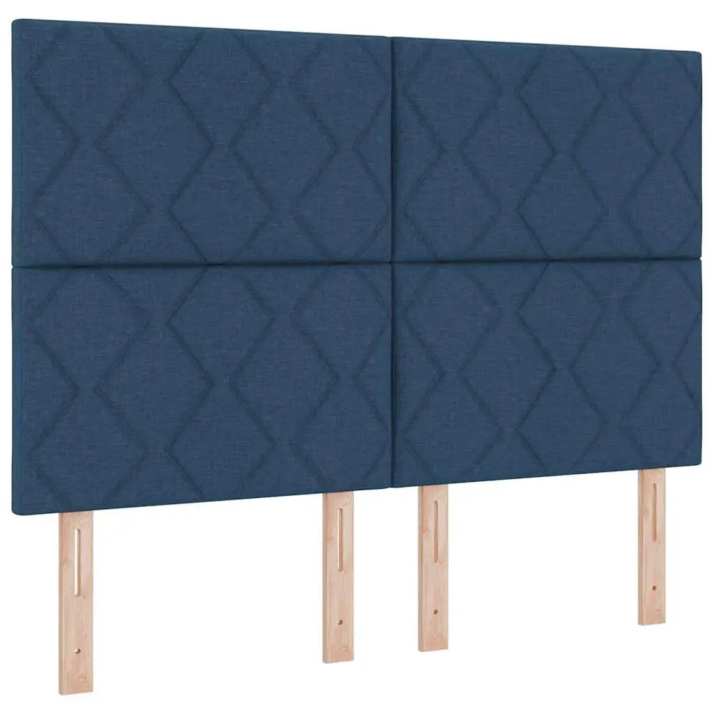 Lit à ressort LED avec tête de lit Bleu 140 x 190 cm tissu - XIOS