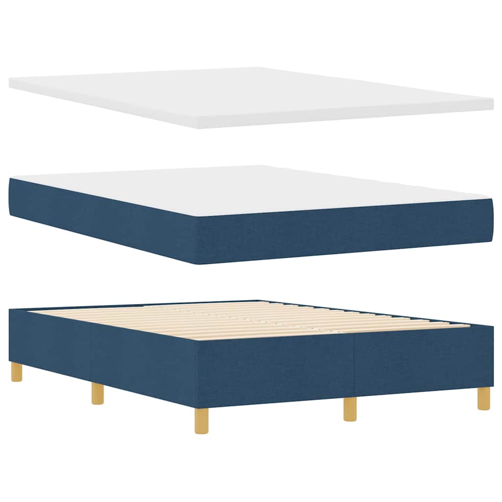 Lit à ressorts avec matelas Bleu 160 x 200 cm tissu - XIOS