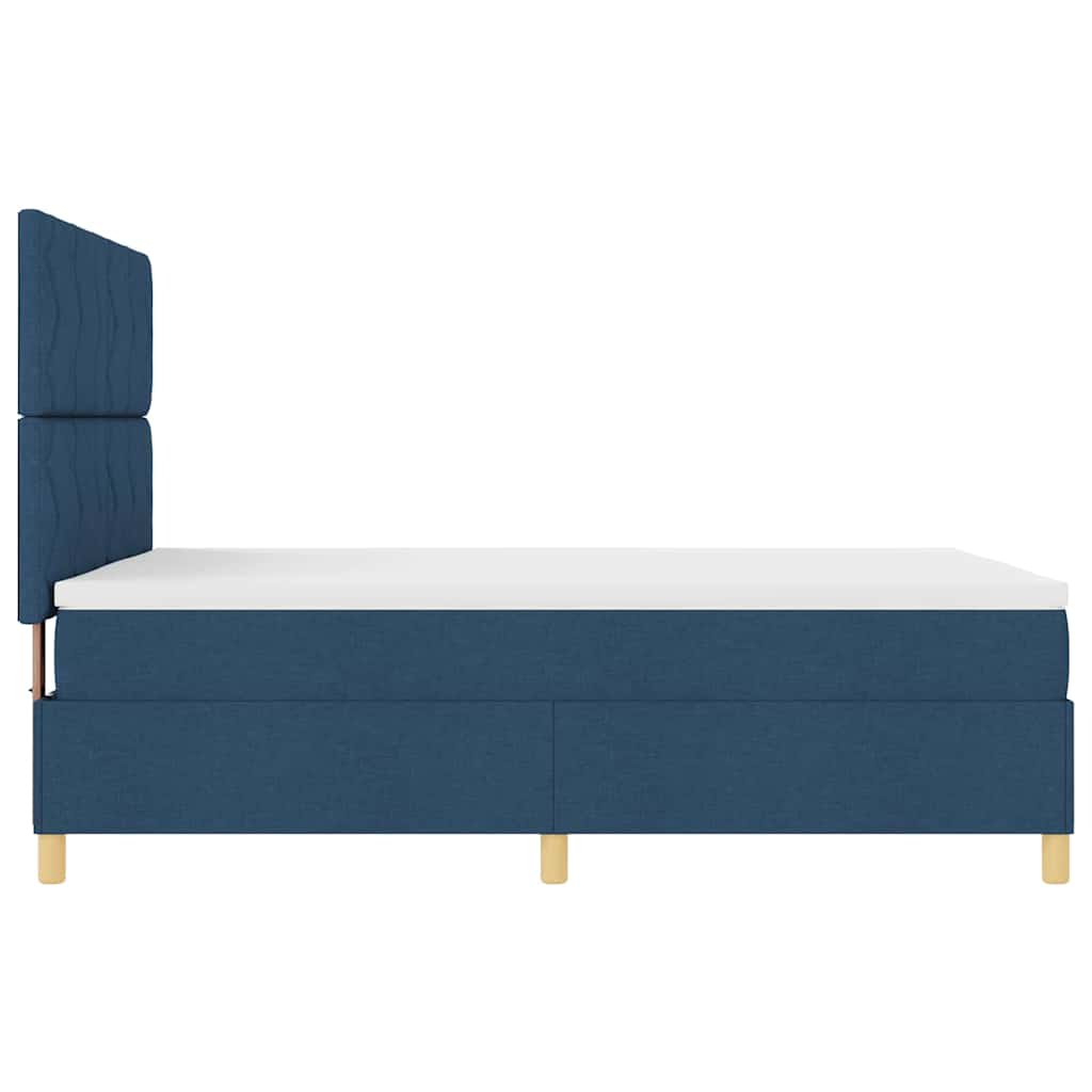 Lit à ressorts avec matelas Bleu 160 x 200 cm tissu - XIOS