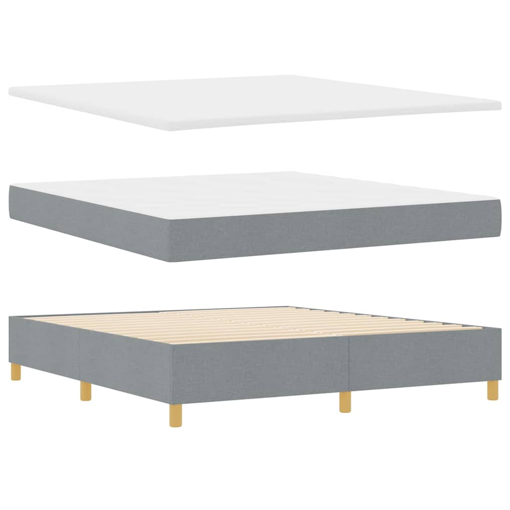 Lit à ressorts avec matelas Gris clair 180 x 200 cm tissu - XIOS