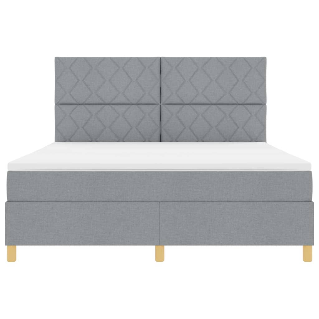 Lit à ressorts avec matelas Gris clair 180 x 200 cm tissu - XIOS