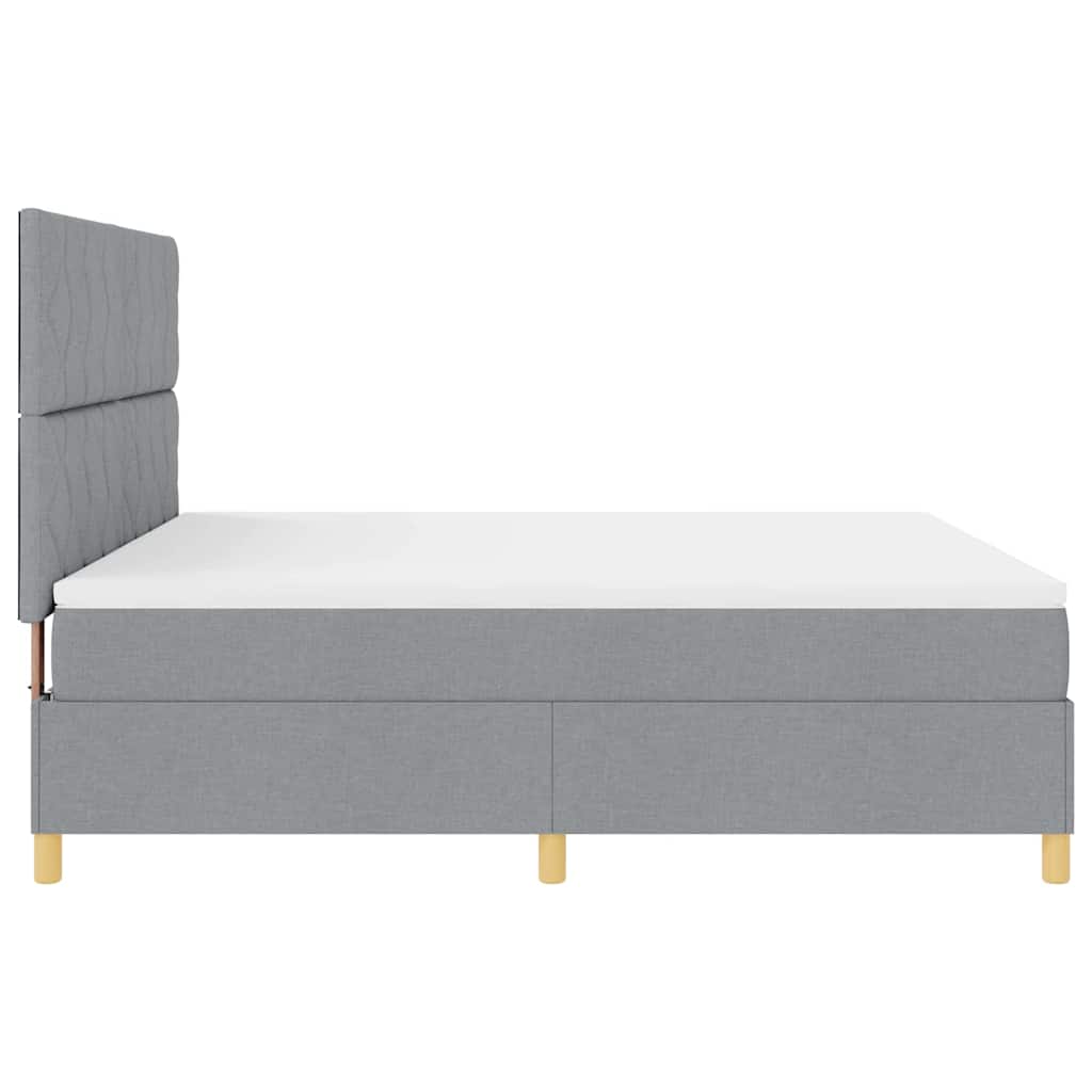Lit à ressorts avec matelas Gris clair 180 x 200 cm tissu - XIOS