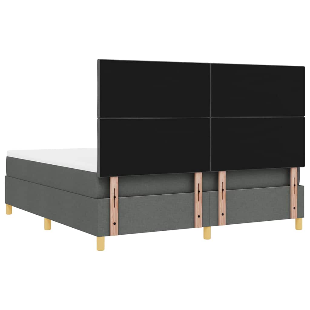 Lit à ressorts avec matelas Gris foncé 180 x 200 cm tissu - XIOS