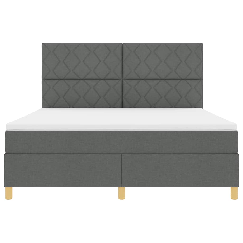 Lit à ressorts avec matelas Gris foncé 180 x 200 cm tissu - XIOS