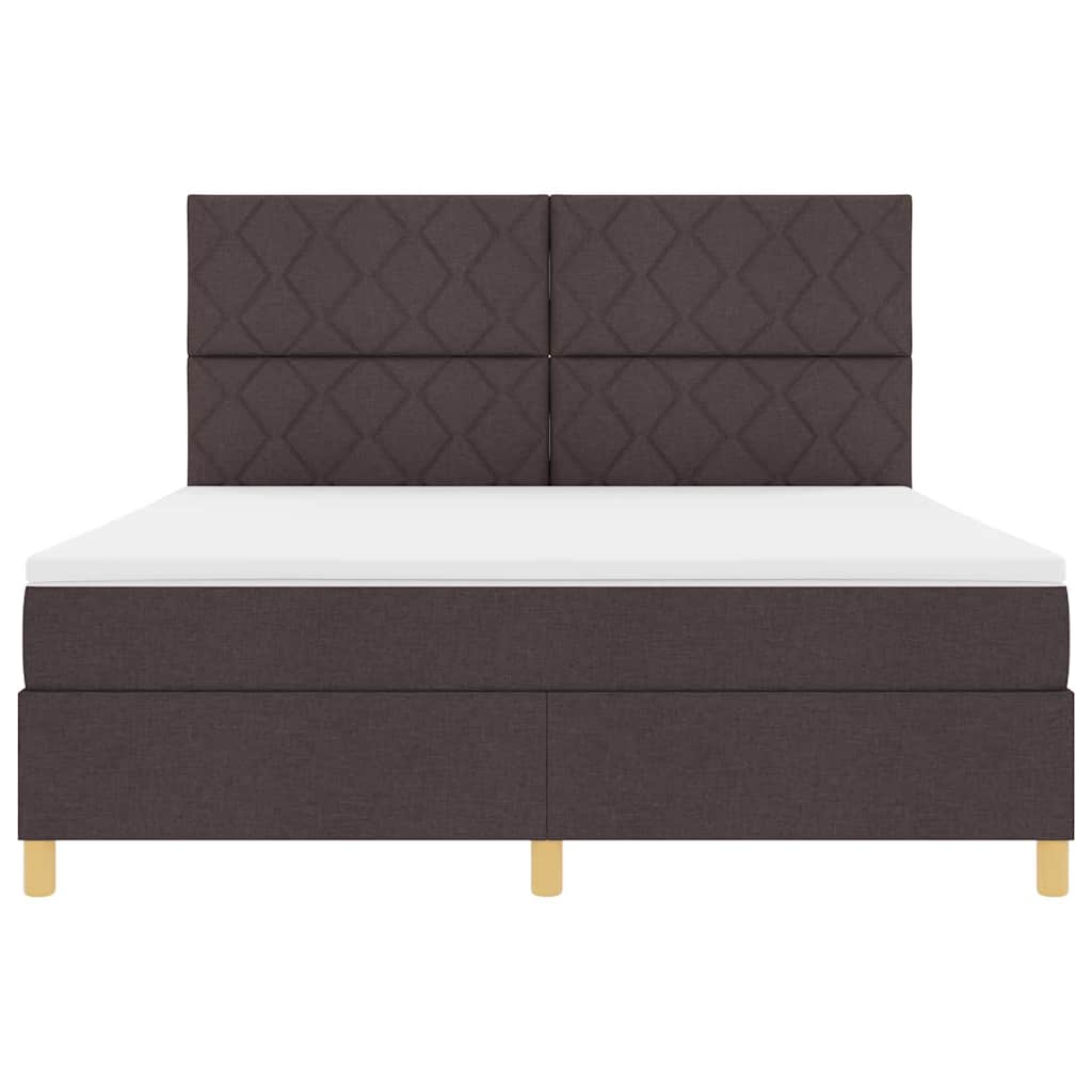 Lit à ressorts avec matelas Marron foncé 180 x 200 cm tissu - XIOS