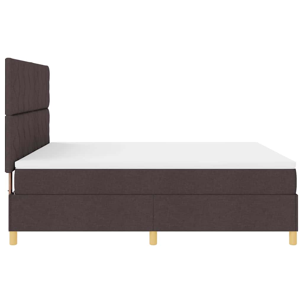 Lit à ressorts avec matelas Marron foncé 180 x 200 cm tissu - XIOS